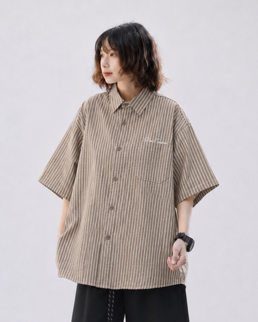 STRIPE COTTON SHIRTS W1672