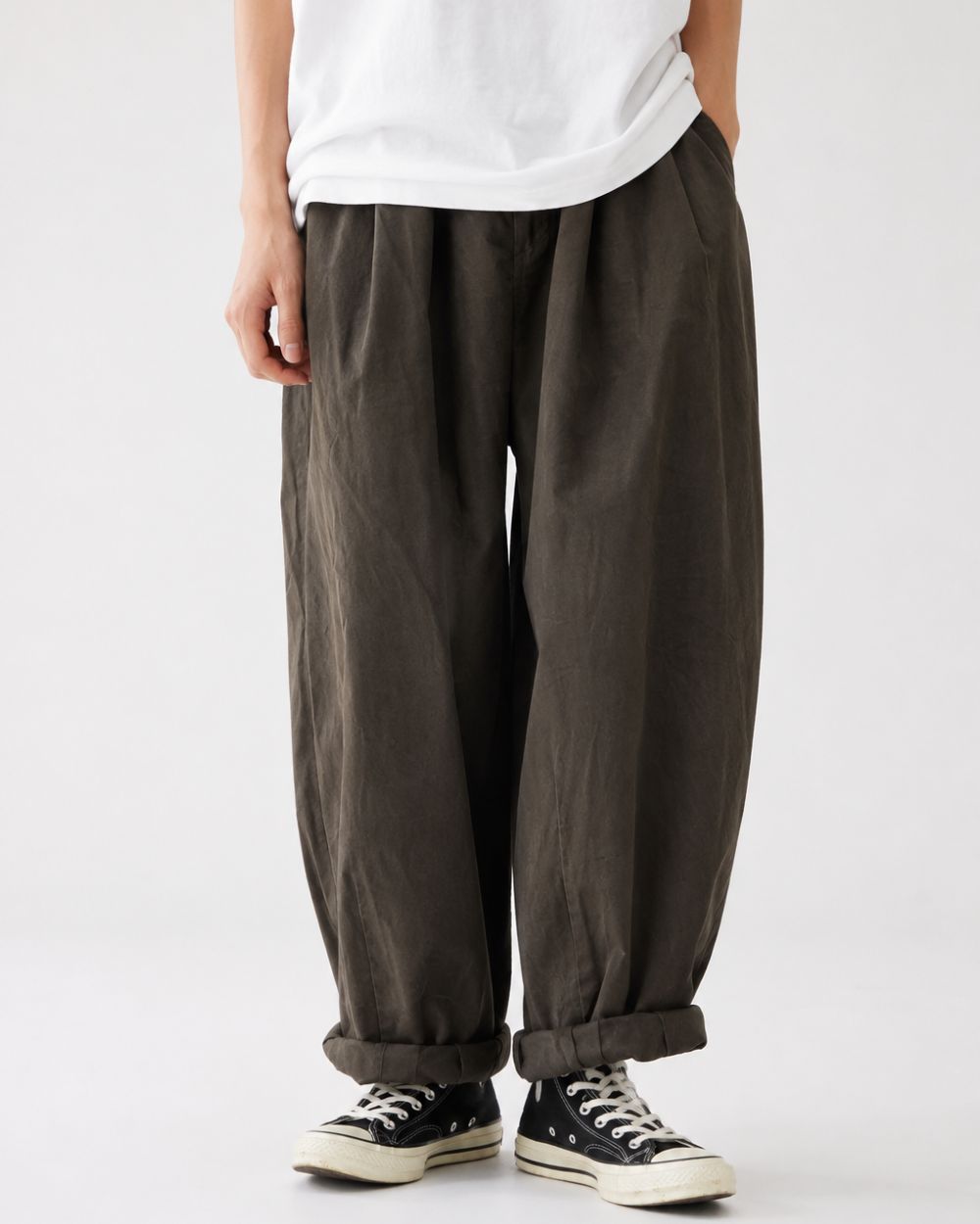 TUCK VOLUME COTTON PANTS W1759