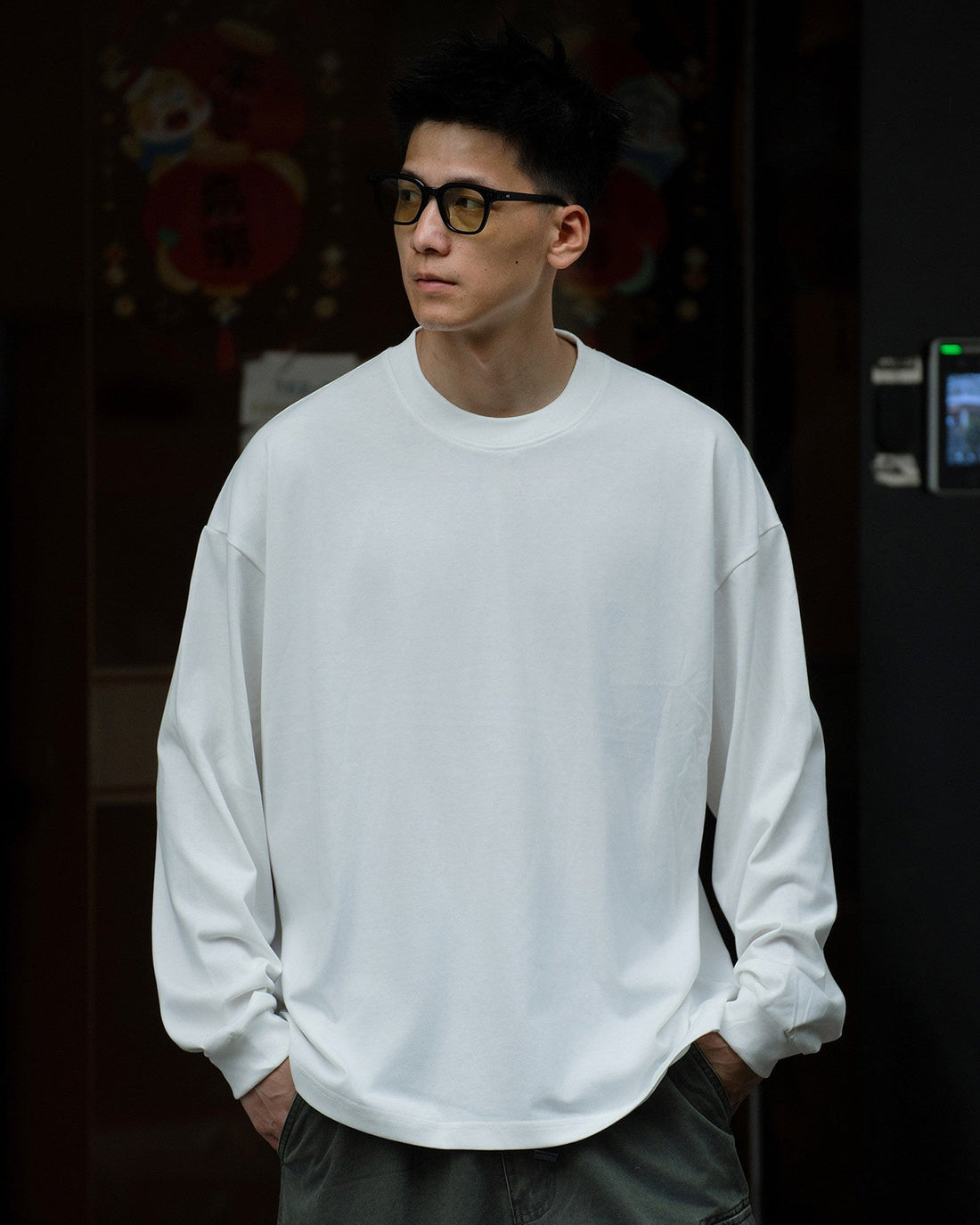 COTTON OVERSIZED LONG TEE W1547