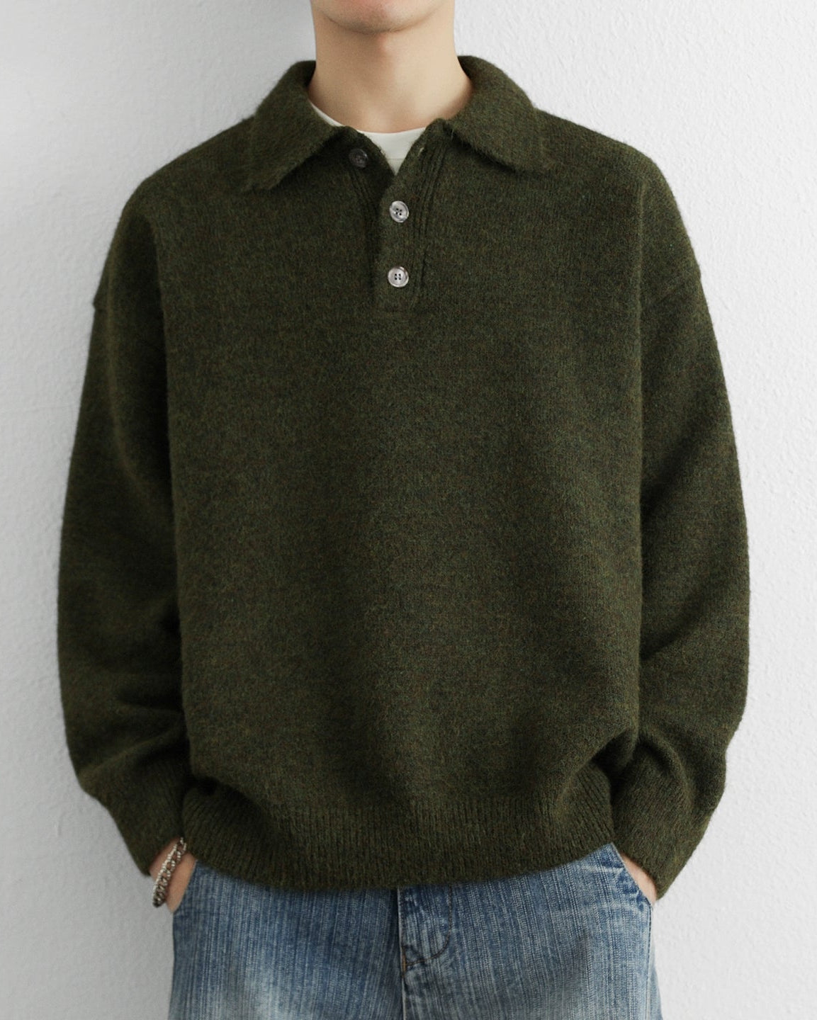WOOL BLEND POLO KNIT W1508