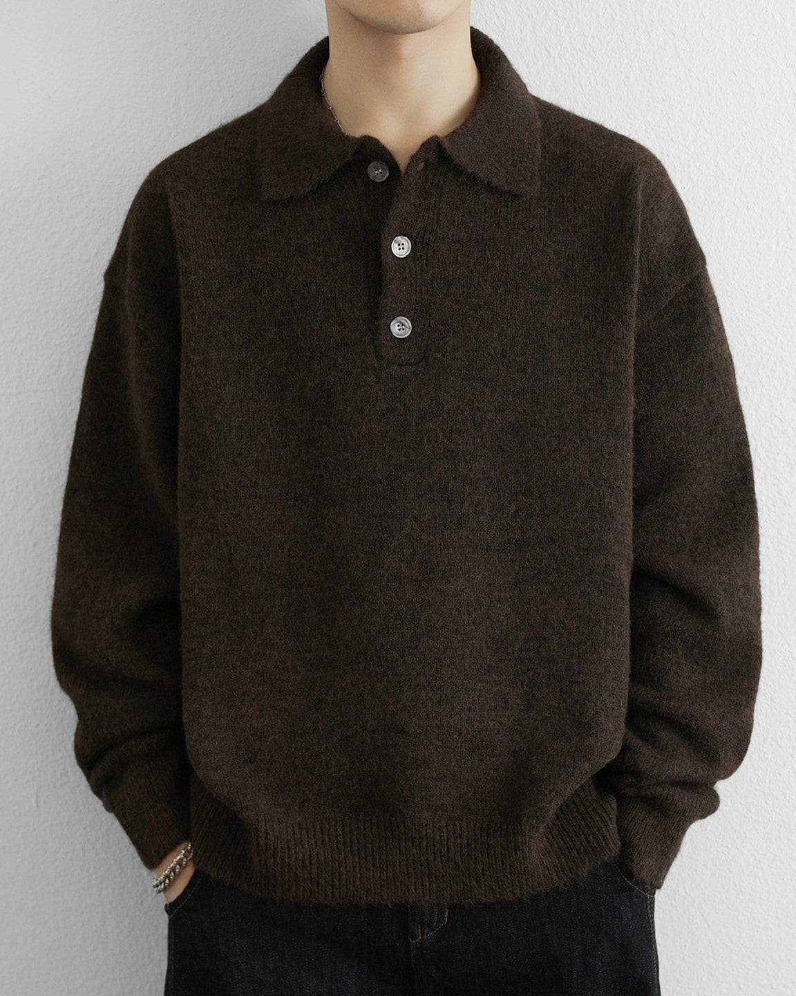 WOOL BLEND POLO KNIT W1508
