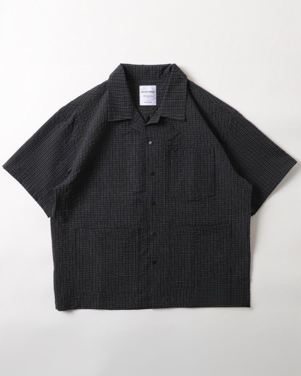 CHECK OPEN COLLAR SHIRTS W1602