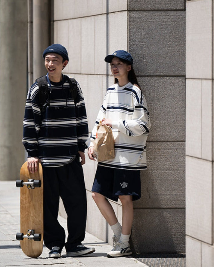 LOOSE BORDER LONG SLEEVE T-SHIRTS W292