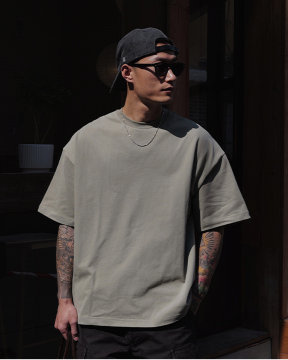 OVERDYED COTTON OVERSIZED T‑SHIRTS W1456