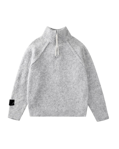 HALF ZIP HIGH NECK KNIT W1550