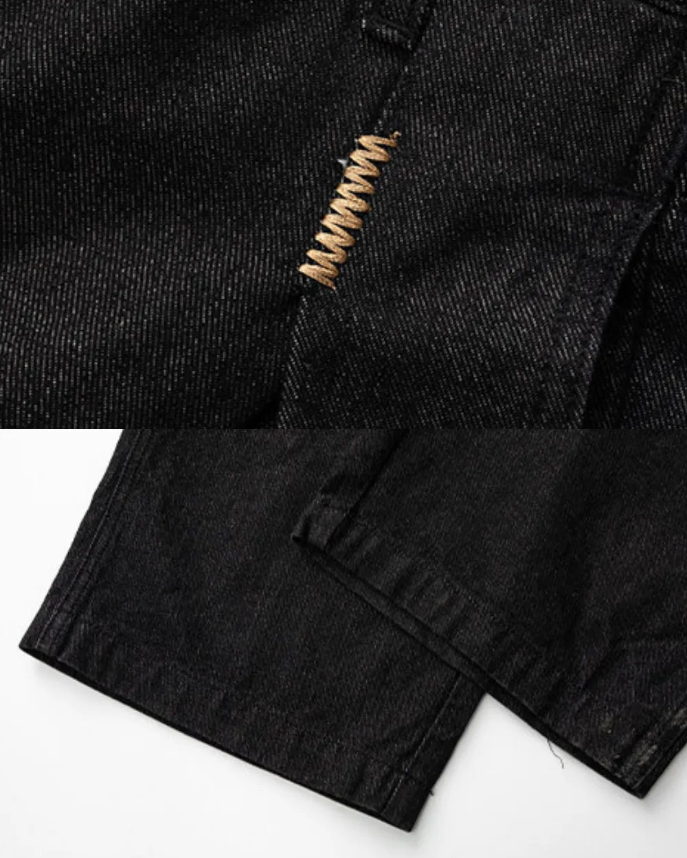 LOOSE TUCK DENIM PANTS W1768