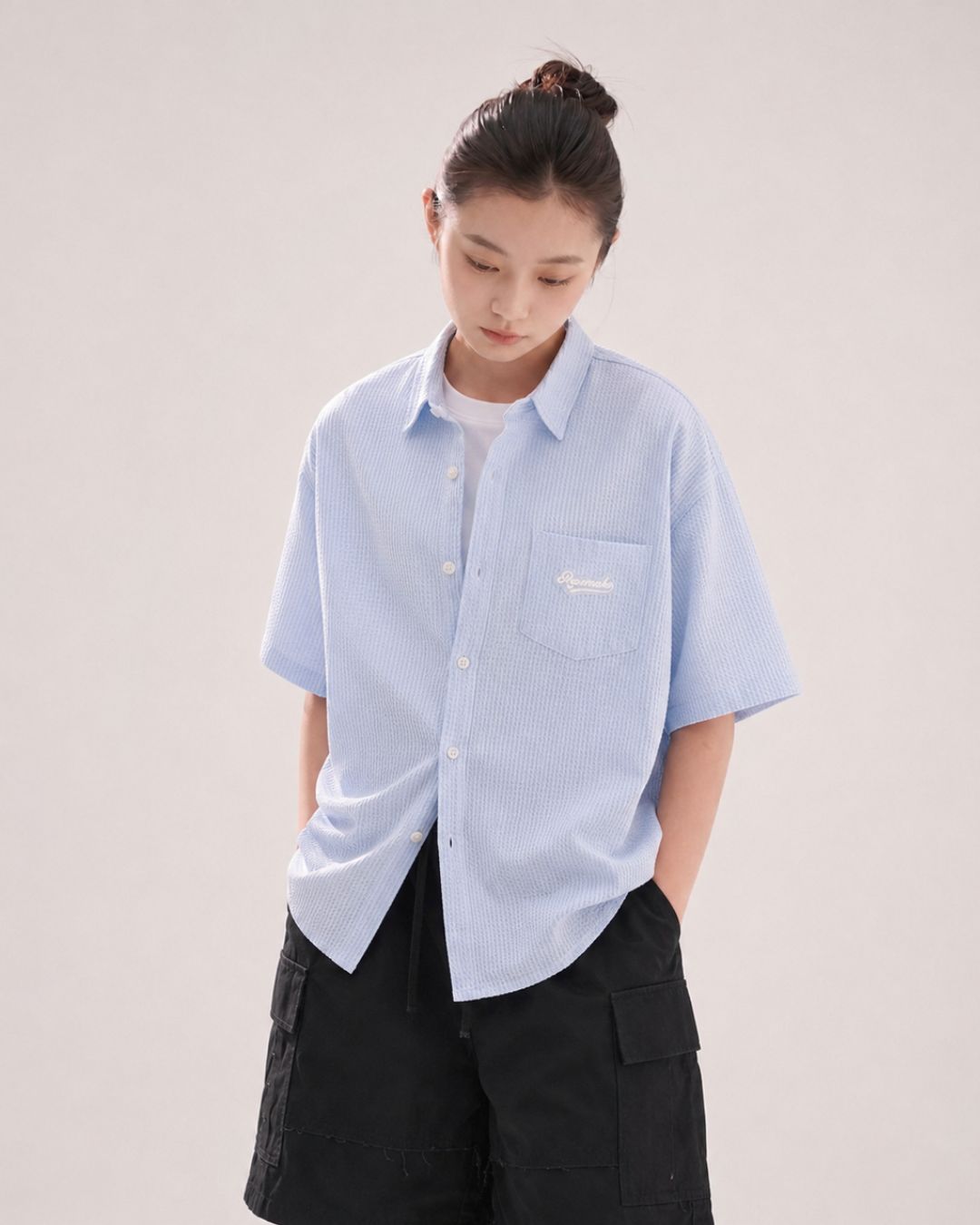 WAFFLE LOOSE SHIRTS W1658