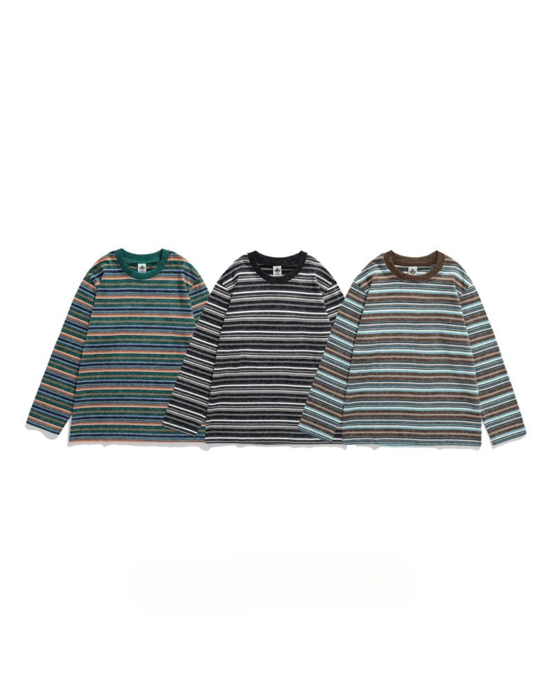MULTI STRIPE LONG TEE W1479