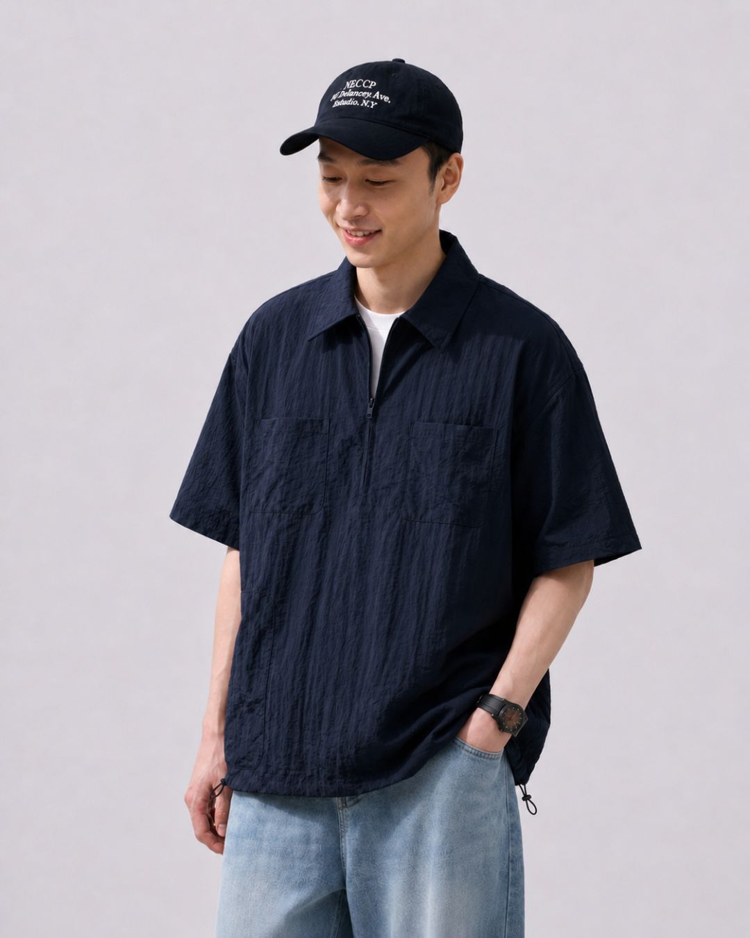 NYLON ZIP PULLOVER W1608