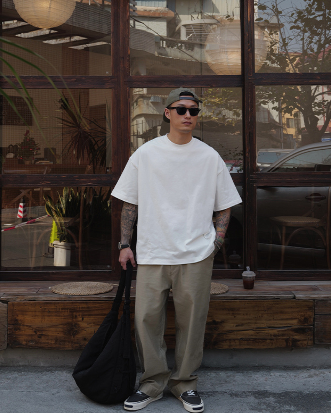 OVERDYED COTTON OVERSIZED T‑SHIRTS W1456