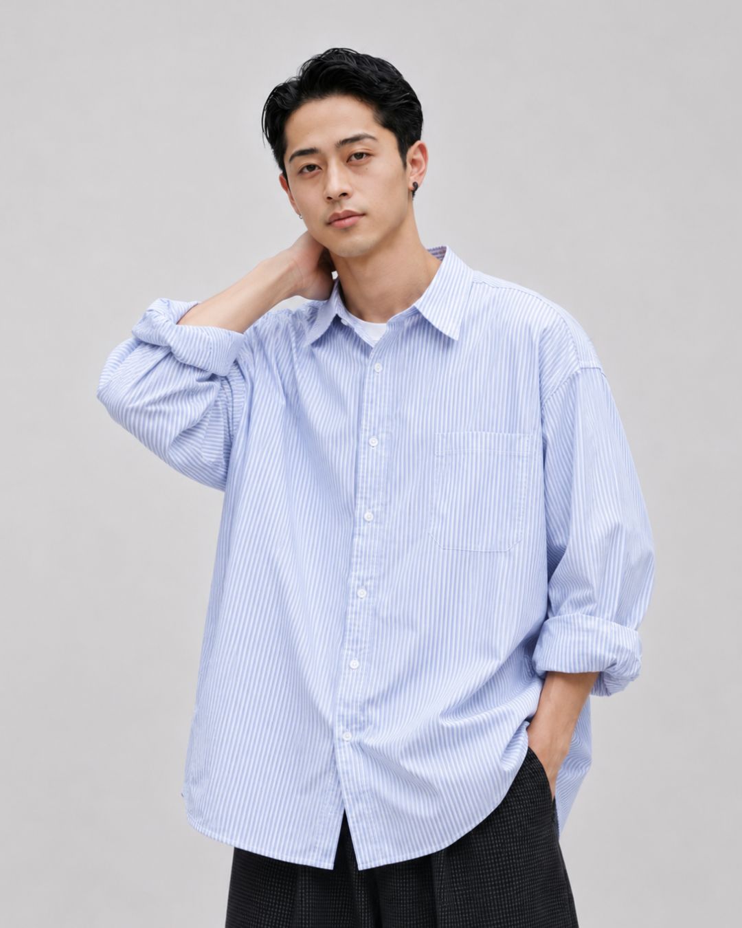 STRIPE RELAXED SHIRTS W1596