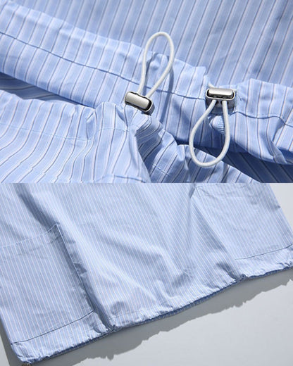 DRAWCORD STRIPE SHIRTS W1627