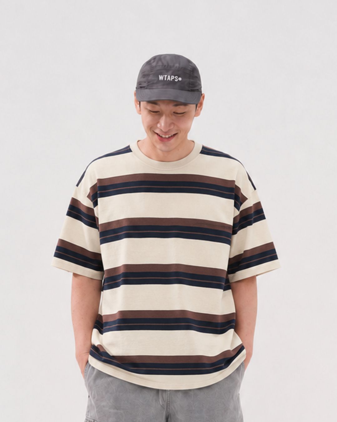 BEIGE BORDER T-SHIRTS W219