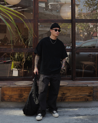 OVERDYED COTTON OVERSIZED T‑SHIRTS W1456
