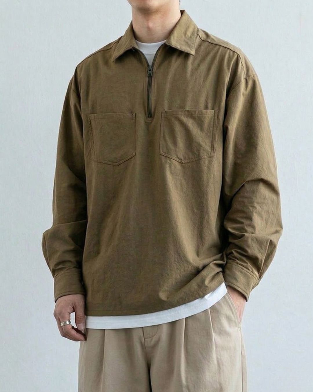 HALF ZIP PULLOVER SHIRT W1586