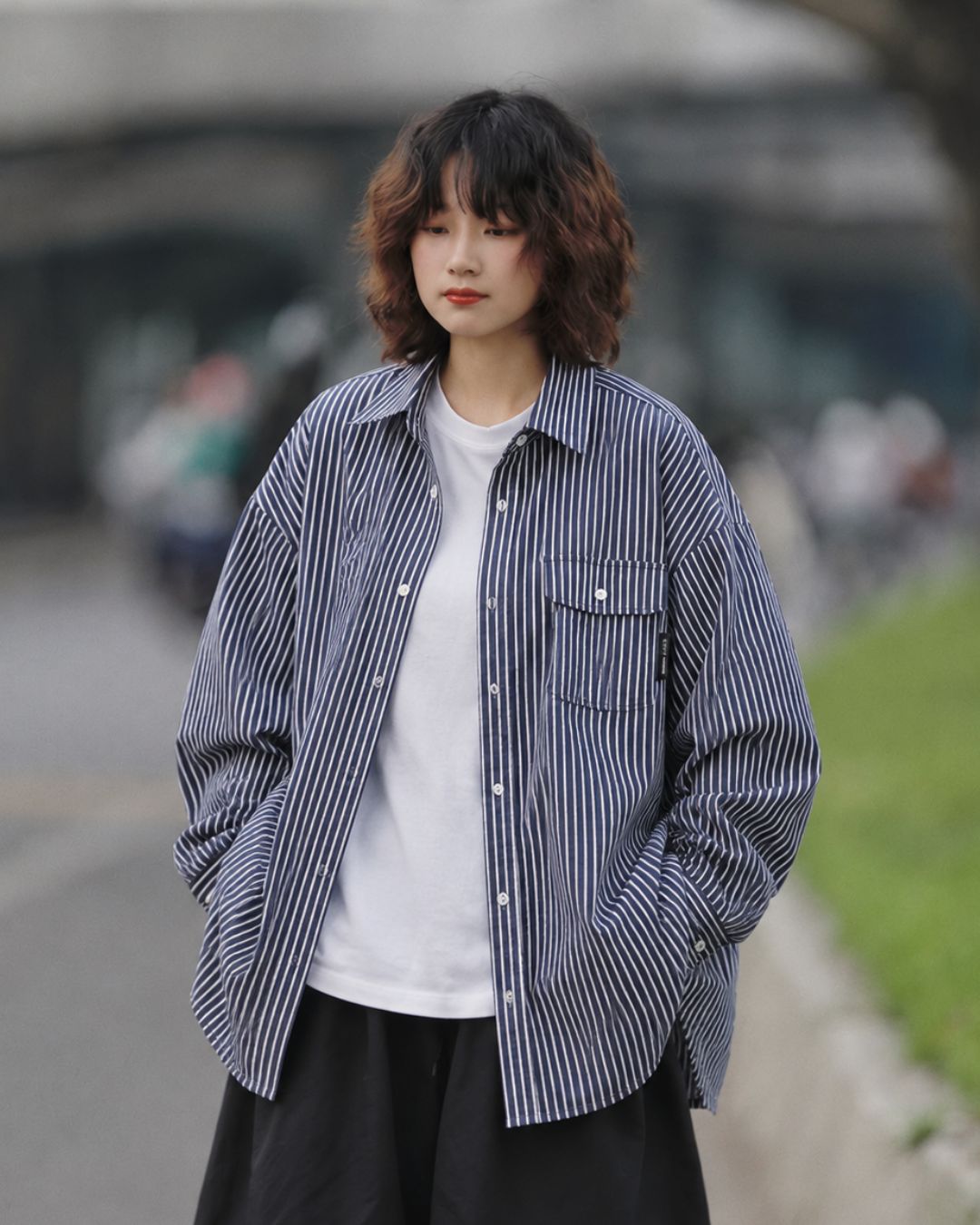 STRIPE 長袖襯衫 W1826