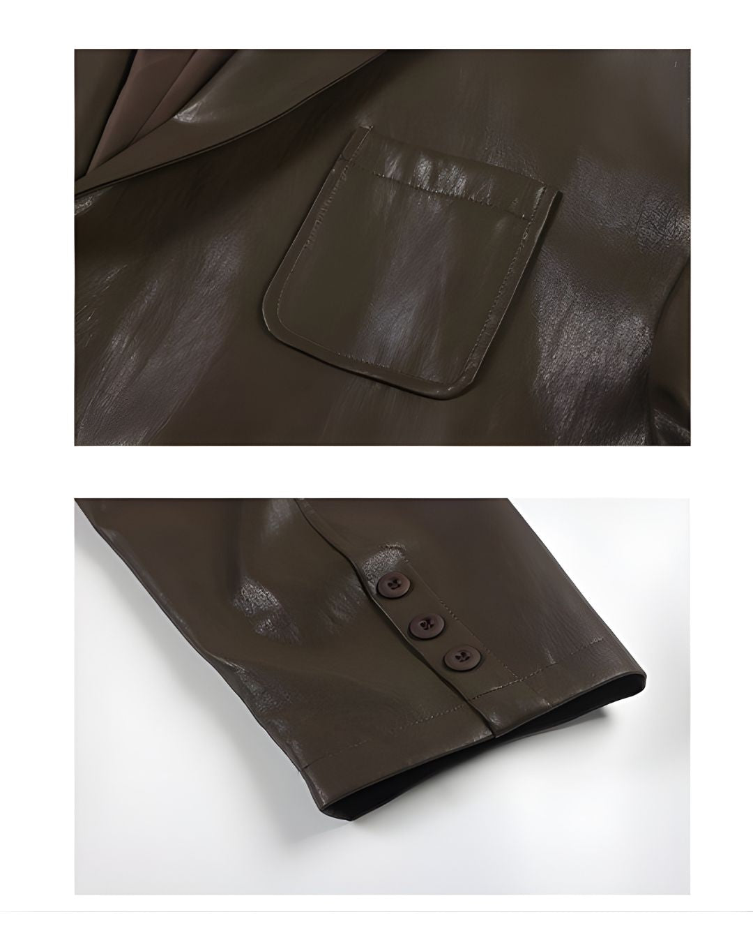 FAUX LEATHER TAILORED JACKET W1553