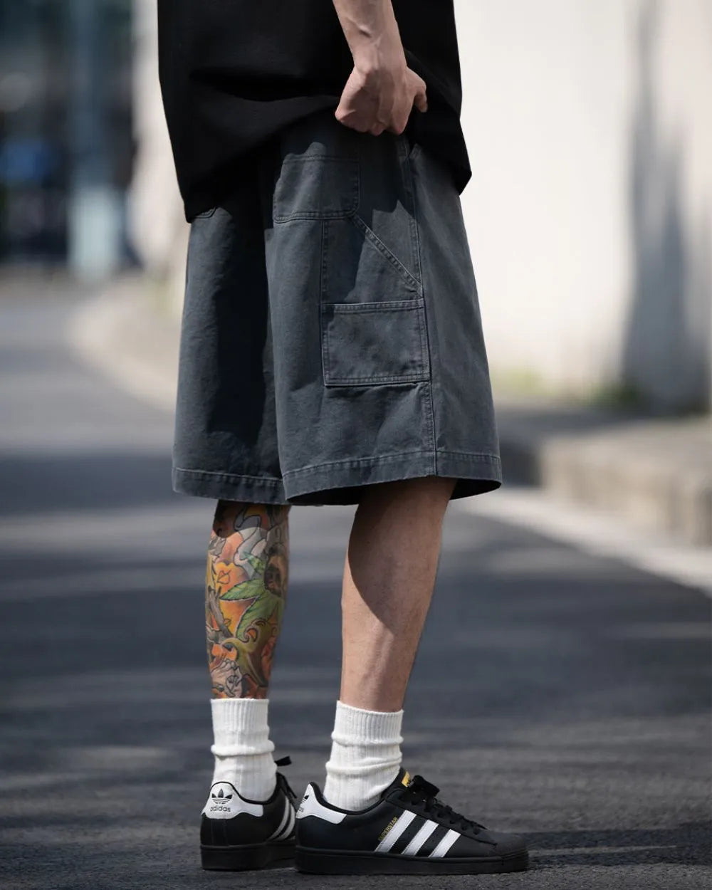 COTTON WIDE WORK SHORTS W1731