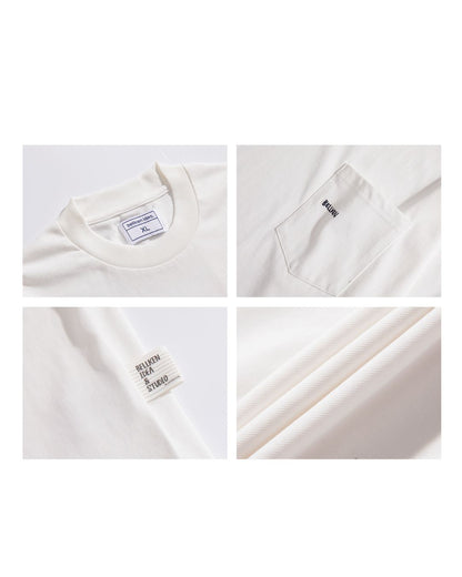 POCKET EMBROIDERY LONG TEE W1495