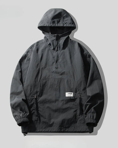 NYLON HALF ZIP HOODED ANORAK W1919