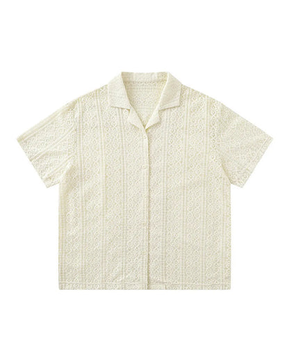 MESH OPEN COLLAR SHIRTS W1682