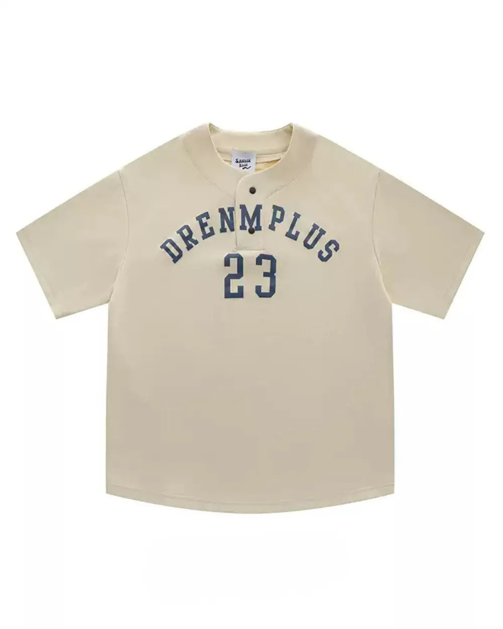 BASEBALL HENLEY NECK PRINT TEE W1686