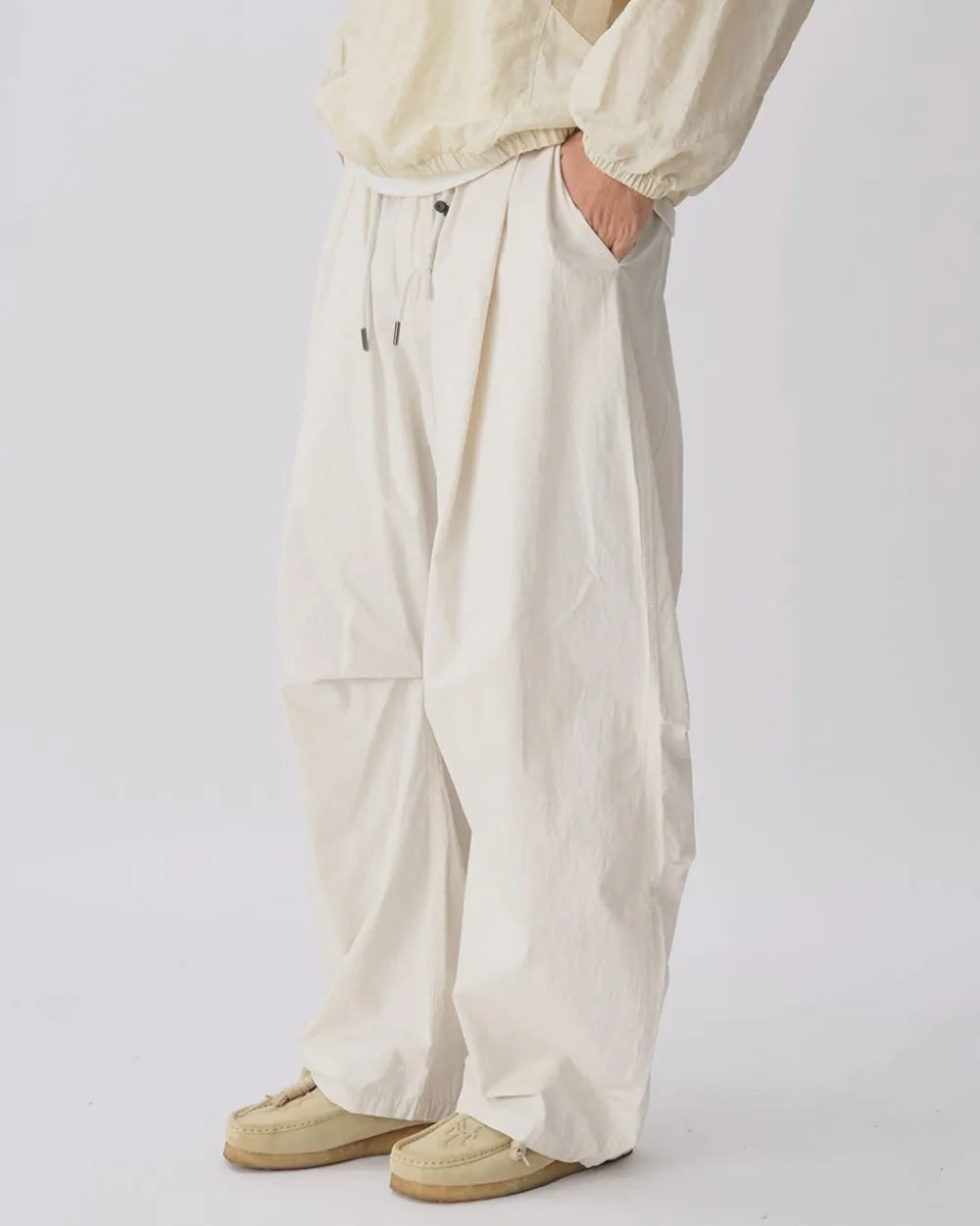 NYLON WIDE TRACK PANTS W1817