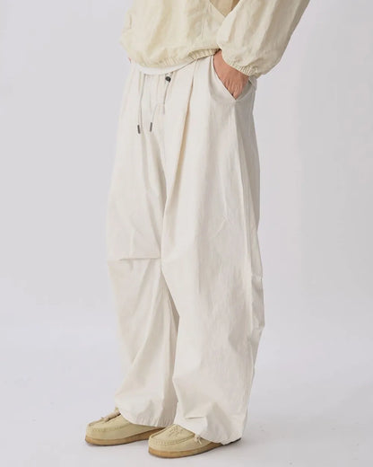 NYLON WIDE TRACK PANTS W1817