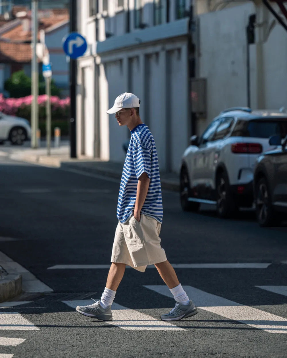 BORDER OVERSIZED POCKET T‑SHIRTS W1747