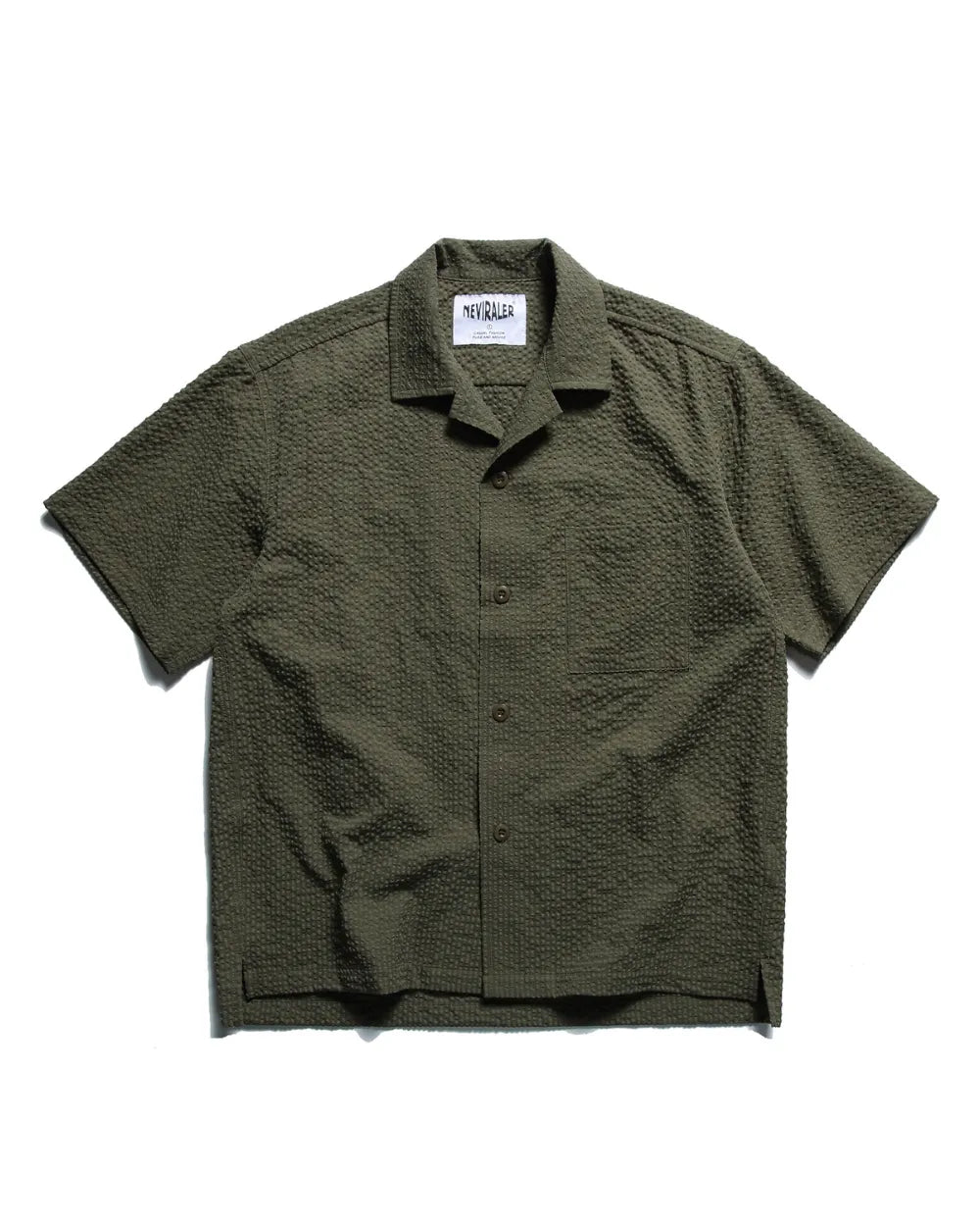 SEERSUCKER OPEN COLLAR SHIRTS W1818