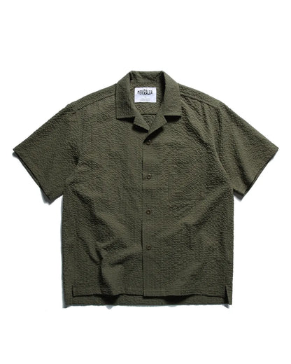 SEERSUCKER OPEN COLLAR SHIRTS W1818
