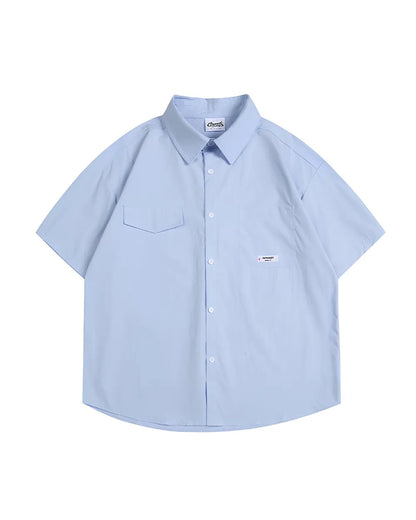 LOOSE SOLID POCKET SHIRTS W1792