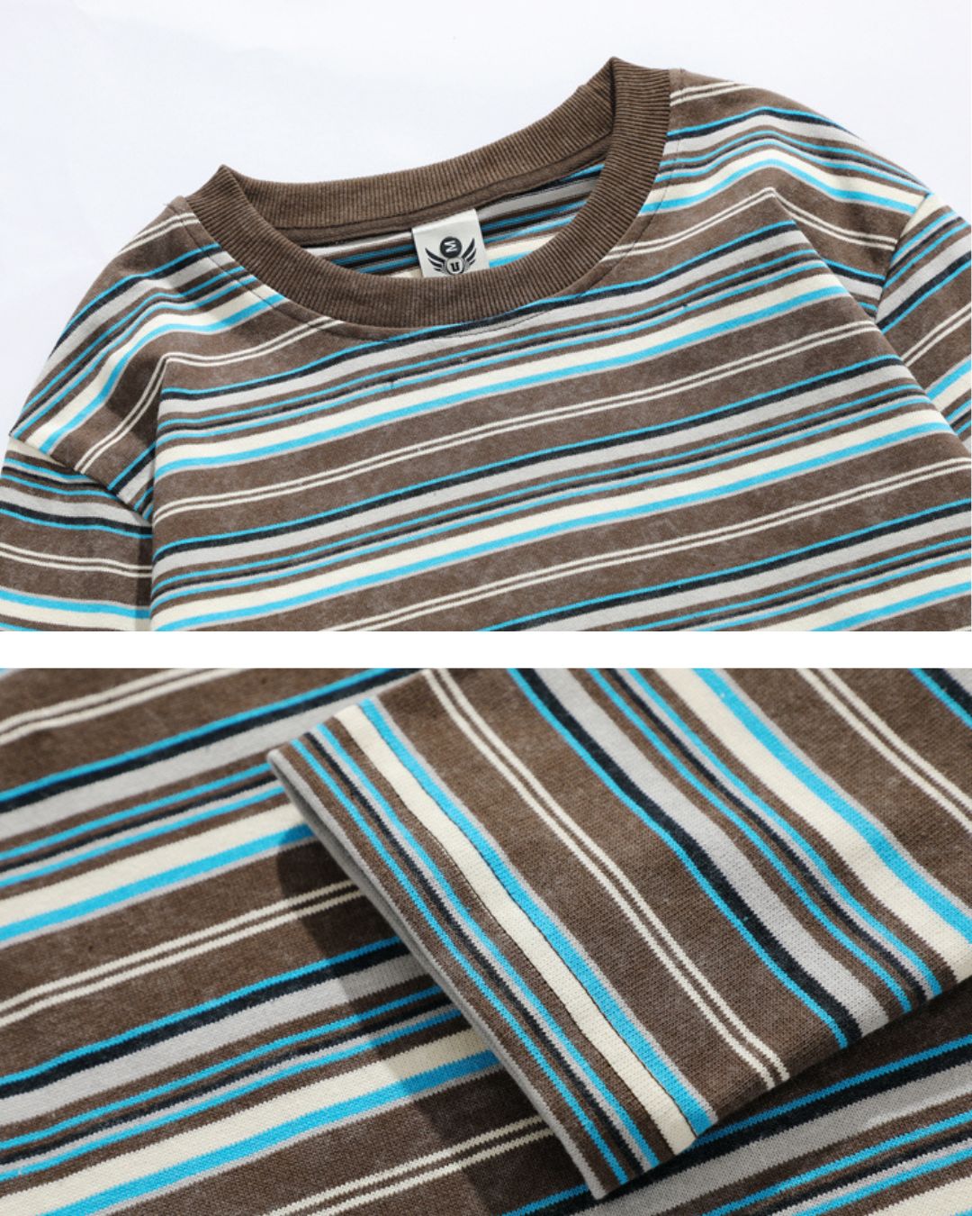 MULTI STRIPE LONG TEE W1479