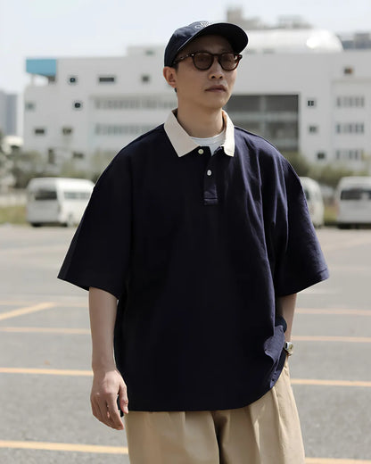 CONTRAST COLLAR POLO SHIRTS W1659