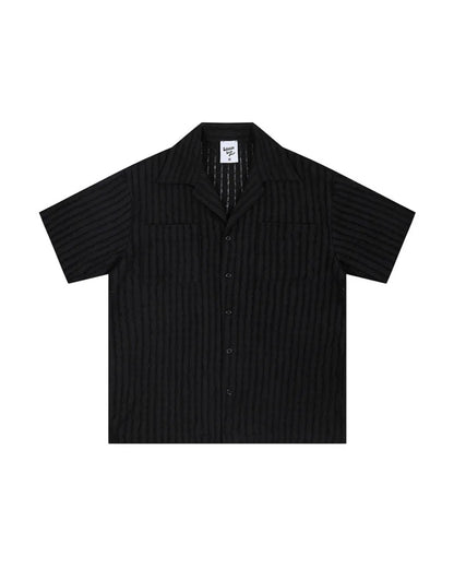 SHEER STRIPE SIMPLE SHIRTS W1706