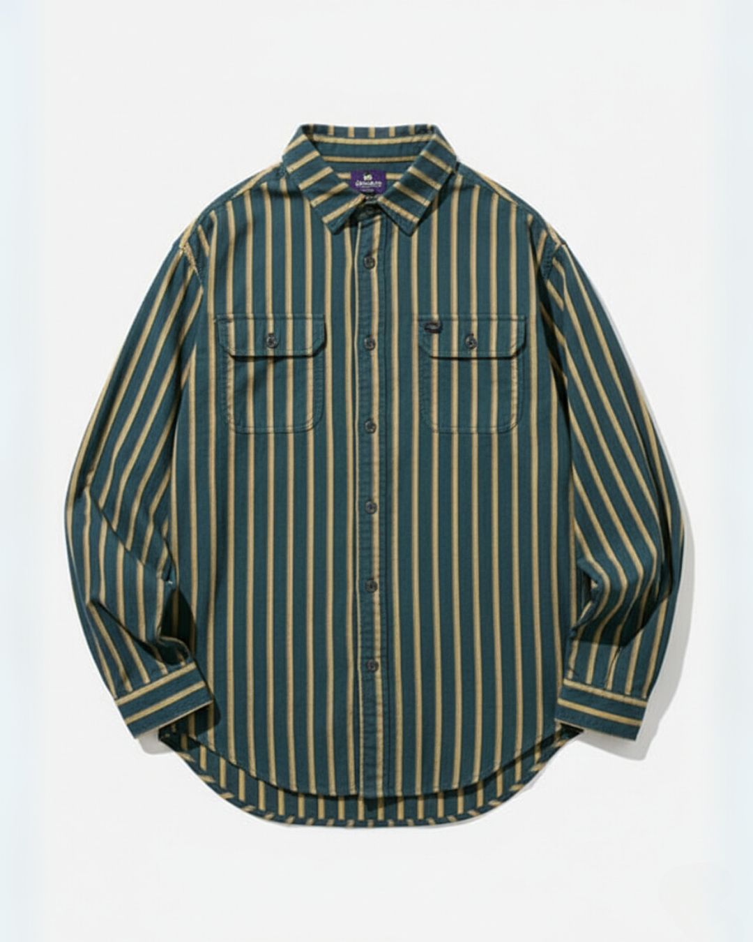 GREEN STRIPE DESIGN SHIRT W1152
