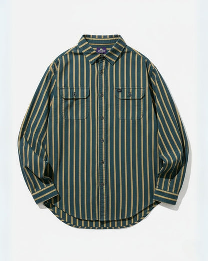 GREEN STRIPE DESIGN SHIRT W1152