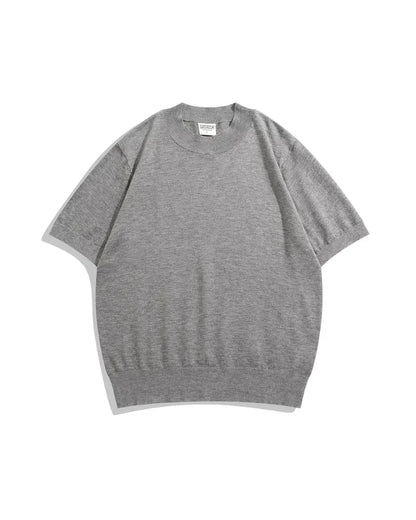 SHORT SLEEVE SIMPLE KNIT W1718