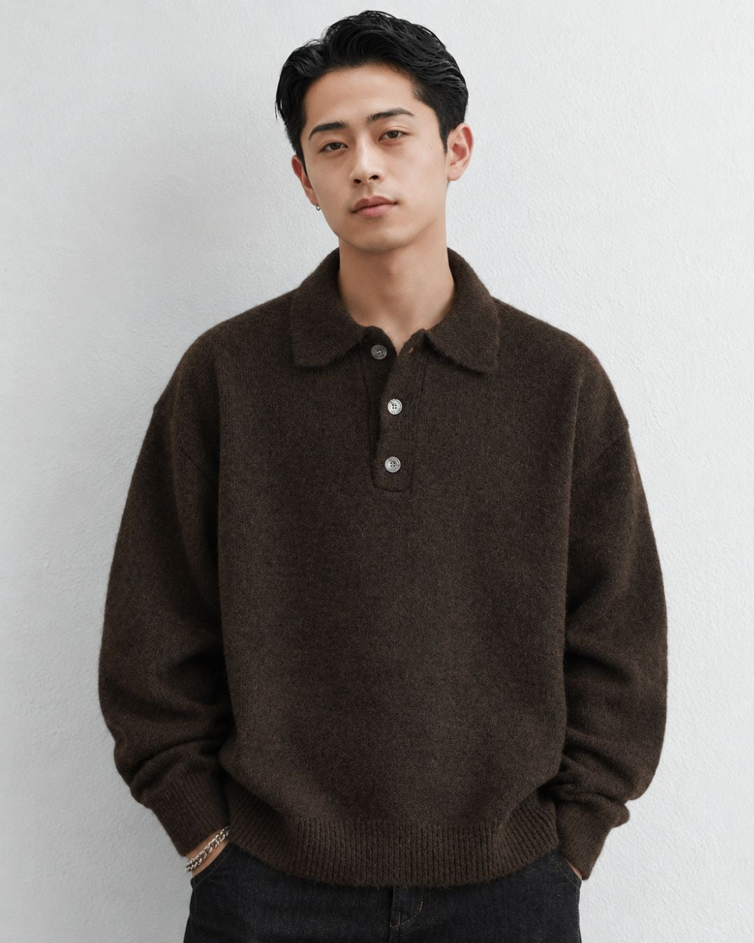 WOOL BLEND POLO NECK KNIT W1508