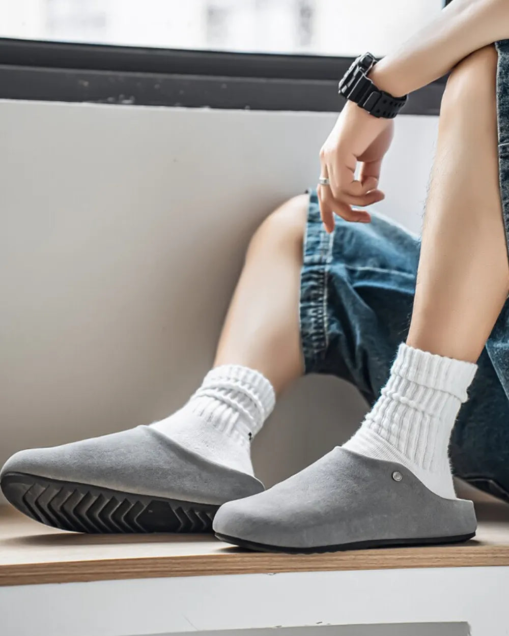 SUEDE CLOG SANDALS W1806