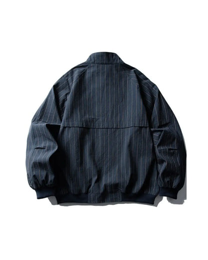 STRIPED STAND COLLAR JACKET W1869