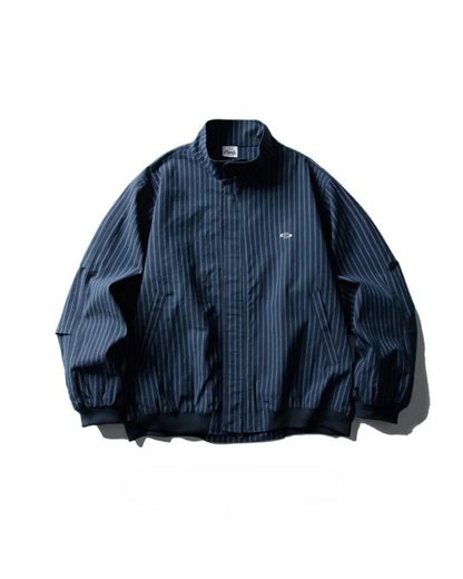 STRIPED STAND COLLAR JACKET W1869