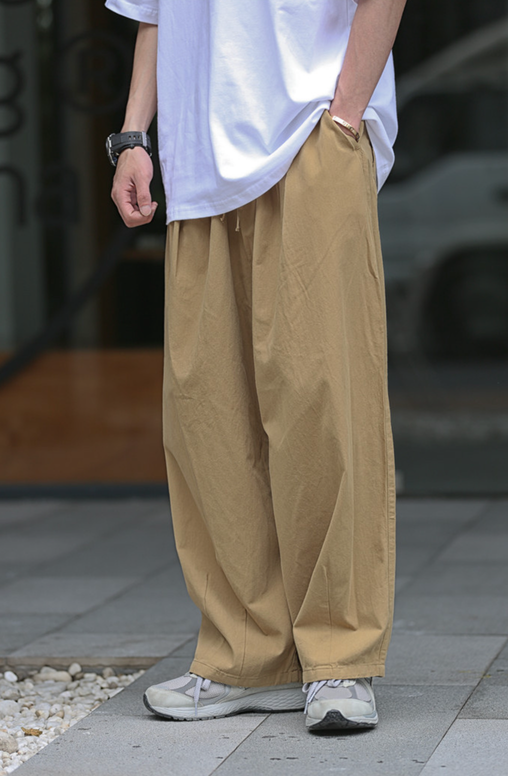 Wide leg sales khaki pants mens