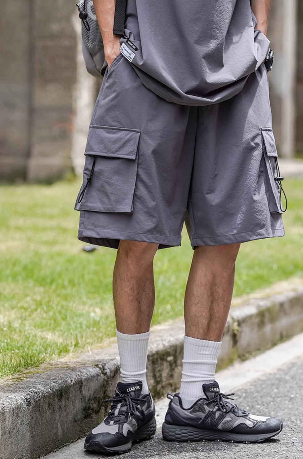 RELAX NYLON CARGO SHORTS W423