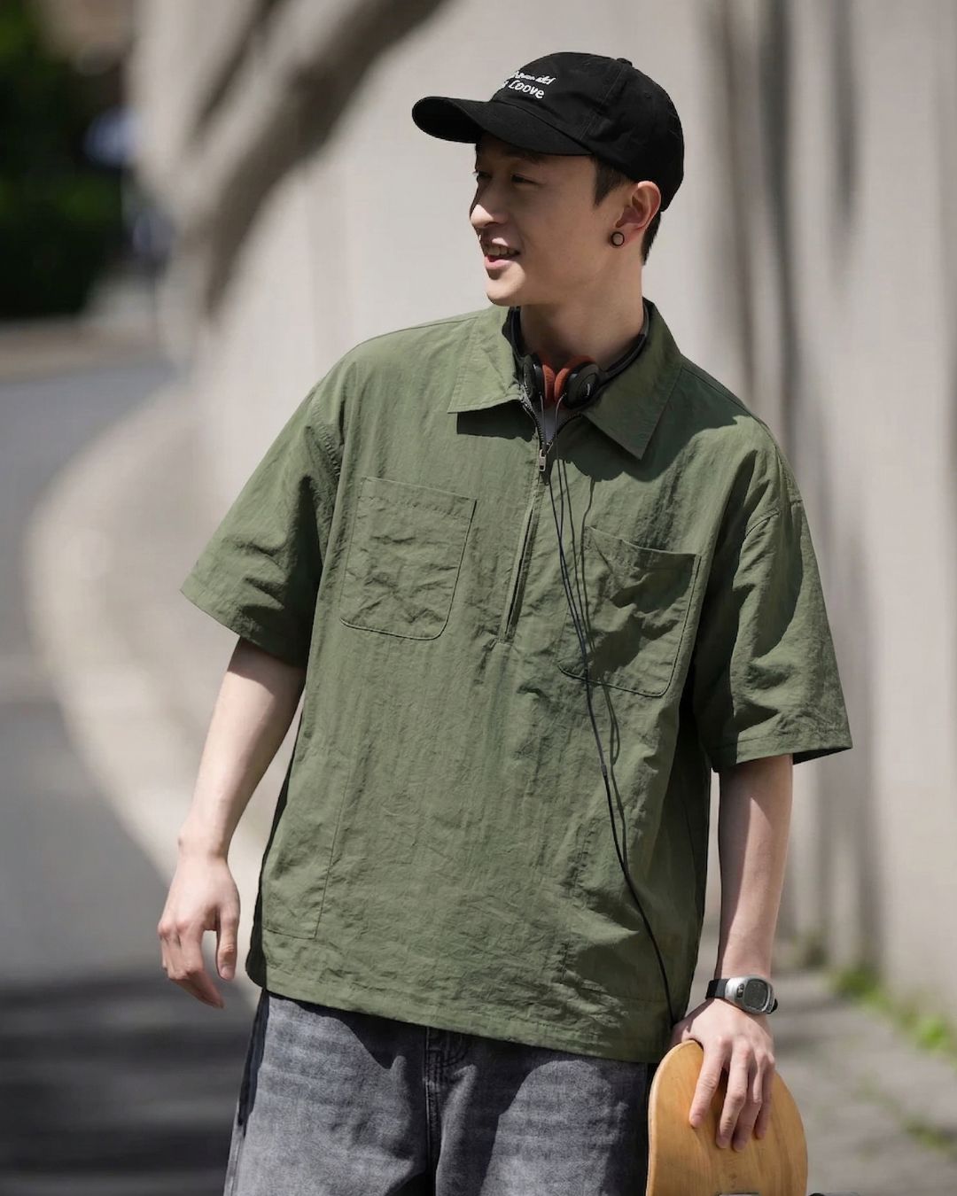 NYLON ZIP PULLOVER W1608