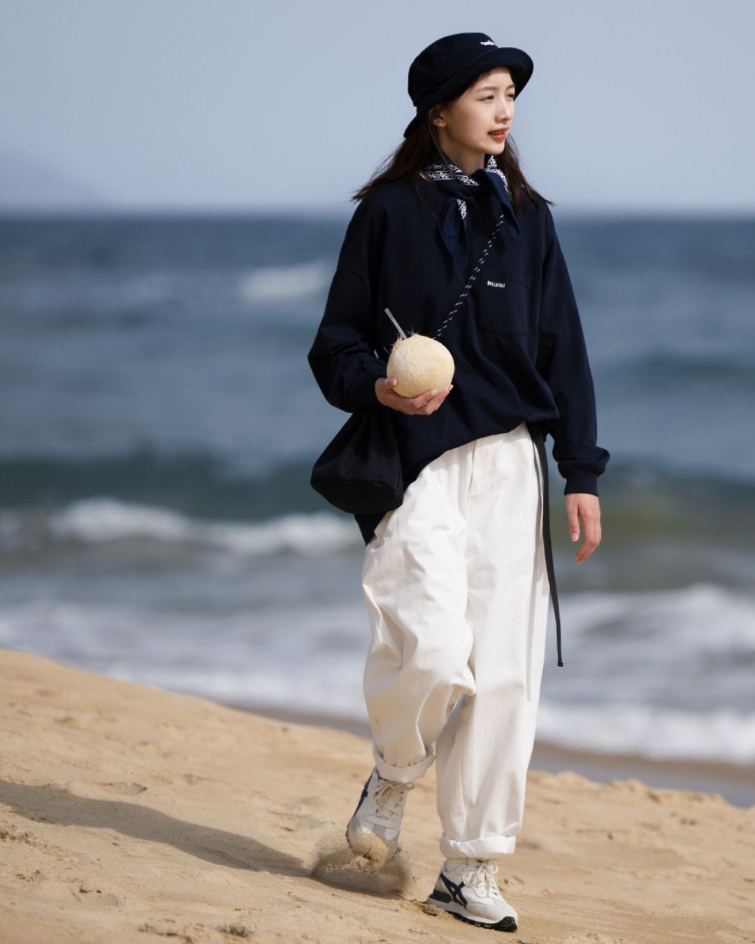 POCKET EMBROIDERY LONG TEE W1495