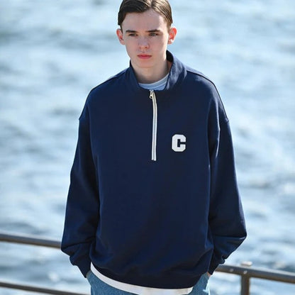 CLASSIC LOGO HALF ZIP SWEAT W353