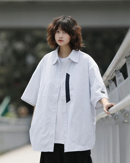 STRIPE SHORT SLEEVE SHIRTS W1754