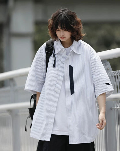STRIPE SHORT SLEEVE SHIRTS W1754