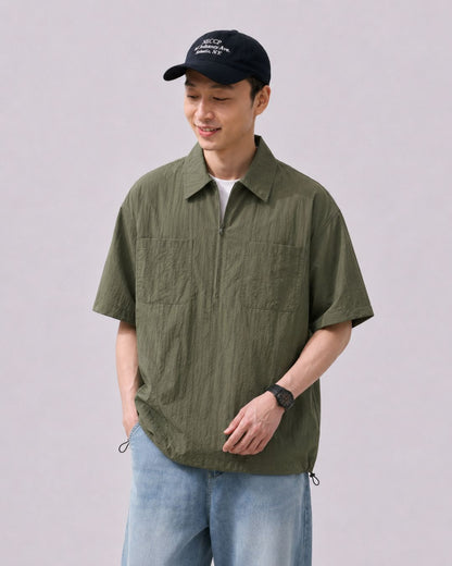 NYLON ZIP PULLOVER W1608